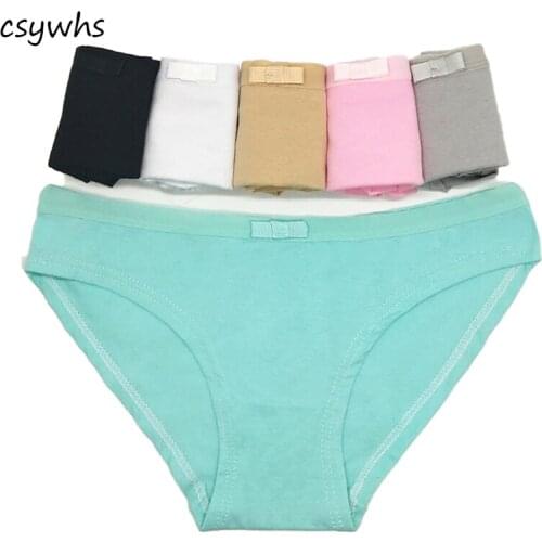 CSYWHS Pure Cotton Briefs Womens Panties Lot Low Rise Sexy Panty Underwear Sexy Briefs for Girls 6pcs/lot M L XL