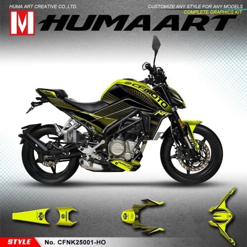 HUMAART Motorcycle Graphics Complete Decal Kit Custom Vinyl Sticker for CF MOTO CFMOTO 250 NK 250NK NK250, Yellow