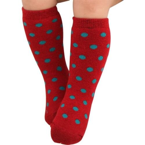 Kacakid Thickness Kids Boys Girls Children Winter Socks Autumn Baby Anti Slip Floor Knee Dot High Socks 0-4Years