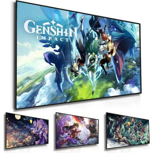 Canvas painting of the game "Original God", modern game character wall art posters and pictures decorate the home bedroom