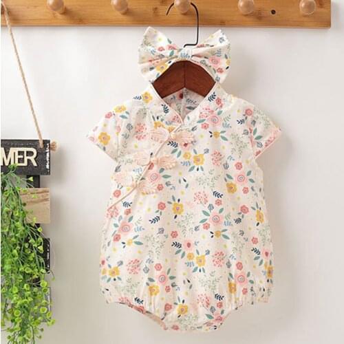 Toddler Baby Girl Flower Romper Summer Newborn Baby Girls Cotton Clothes Infant Baby Girls Jumpsuit One piece Outfit