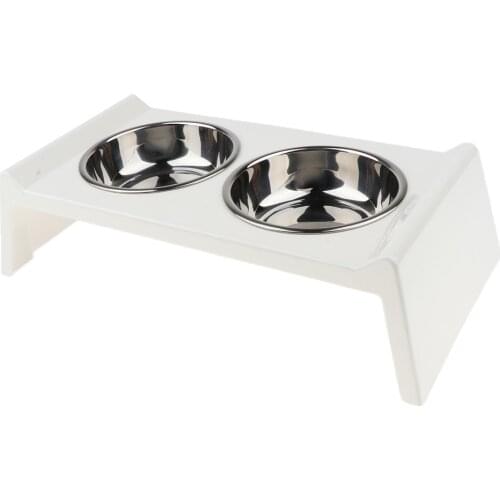 Stainless Steel 2 Dog Cat Pet Feeder Acrylic Stand Food Water Dish Bowls High Quality Pet Bowl Set for Cats and Dogs