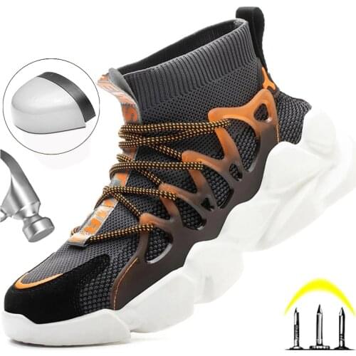 Indestructible Men Safety Shoes Anti-smash Men Shoes Working Sneakers Anti-Puncture Work Boots Safety Steel Toe Shoes Men Boots