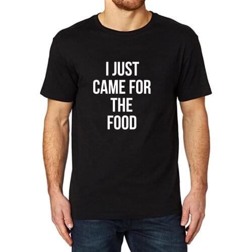 Lyprerazy Mens I Just Came For The Food Shirt Gym Workout Summer Funny Letter Print T-shirt