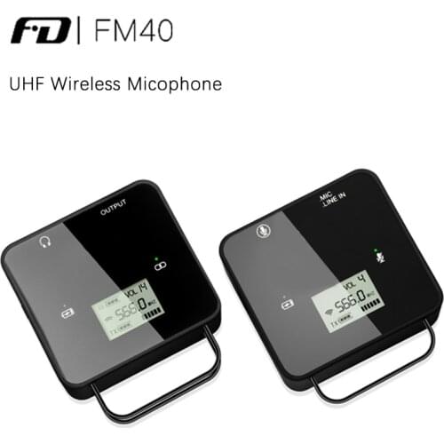 Feidu FM40 Mini Microphone Audio UHF Wireless Lavalier Mic with Diversity Reception System For DSLR Camera Interview Live