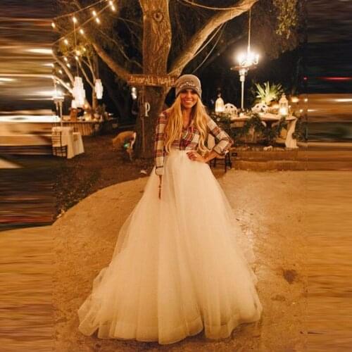 Top Fashion White Tulle Skirt A Line Floor Length Full Length Skirt Custom Made Long Maxi Skirt Puffy Tutu Skirts Women