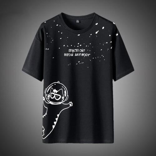 2021 Fashion New Men T-shirt Print Cotton Male T Shirts Casual Cartoon Anime Tshirts Hip Hop Mens Street Wear Clothing Tee Tops