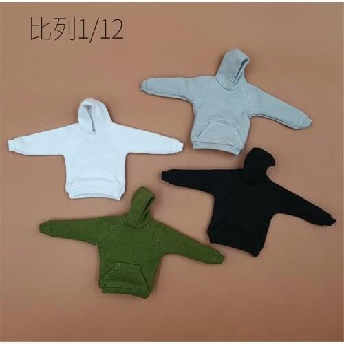 1/12 Scale Male Hoodie Pullover Sweatshirt Clothes for 6 Inch Action Figure Male Body Accessories