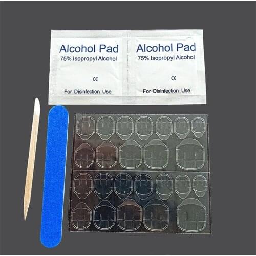 Manicure Kit Double-Sided Fake Nails Art Tape Stickers Nail Accessories Jelly Glue Nail File Alcohol Cotton Fake Nails Wear Tool