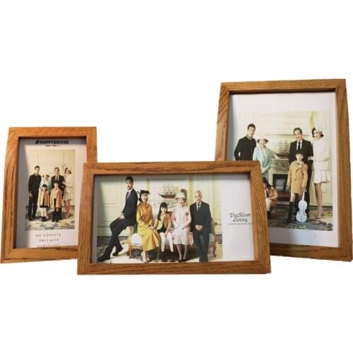 European Style Retro Oak 7-inch Ten-inch Photo Frame Set Korean Style Photo Frame Studio Simple High-end Solid Wood Set