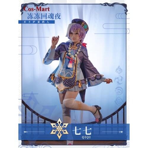 New Arrival Game Genshin Impact Qiqi Cosplay Costume Zombie Uniform Female Halloween Party Role Play Clothing S-L