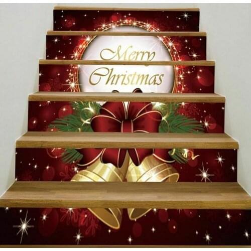 New Products Christmas Stair Stickers Decorative Decals Stairs Stickers Family Stairs Rising Stickers Decorative Christmas Gifts