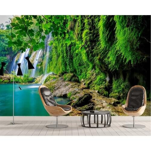Beibehang Custom wallpaper landscape waterfall landscape painting covered mural painting for living room bedroom 3d wallpaper