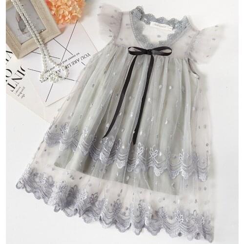 2-6T Toddler Kid Baby Girl Clothes Mesh Lace Dress Elegant Party Club Princess Dresses Fashion Cute Sweet Outfit