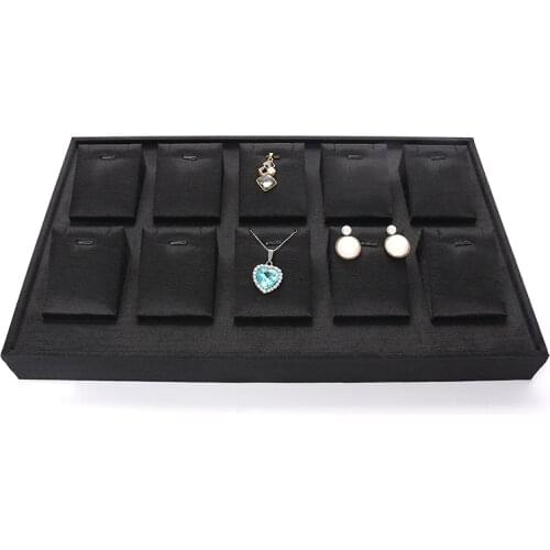 High Quality Black 10 Grid Female Jewelry Pendent Display Pallet For Necklace Earring Bracelet Showcase Jewellery Organizer