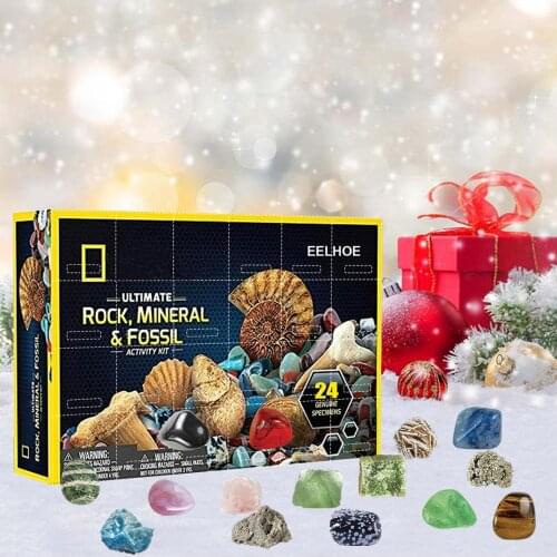 Christmas Calendar Boxes Rocks Storage Gift Box Provides Kids Educational Toys Suitable Gift Navidad Candy Gifts Storage