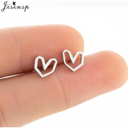 Korean Hollow Love Heart Shaped Stud Earrings 2020 for Women Fashion Jewelry Small Sweet Earing Girlfriend Pendientes Mujer