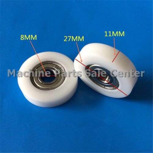 SWMAKER 8*27*11mm F type plastic nylon package pulley with bearing 608 Polyurethane for flat Flat roller wheel