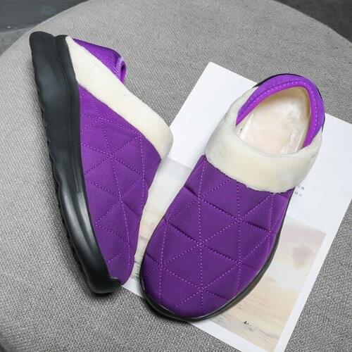 Winter Women Slippers Warm Plush House Shoes Sneakers Waterproof Home Slippers Unisex Non-Slip Flats Lightweight Lady Footwear