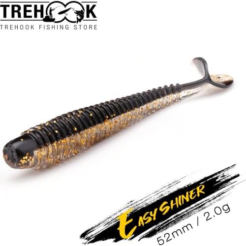 TREHOOK 20pcs/lot Easy Shiner Soft Lures For Fishing 52mm 2g Silicone Bait Artificial Wobblers For Pike Crap Fishing Tackle Lure