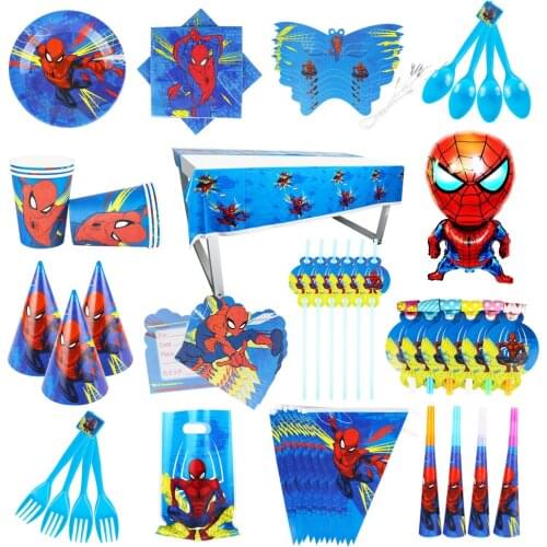 Spider Man Party Decoration Disposable Tableware Tablecloth Baby Shower Decorate Children Birthday Party Supplies Christmas Gift