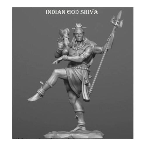 Unassambled 1/32 54MM ancient stand god Shiva 54MM Resin figure miniature model kits Unpainted