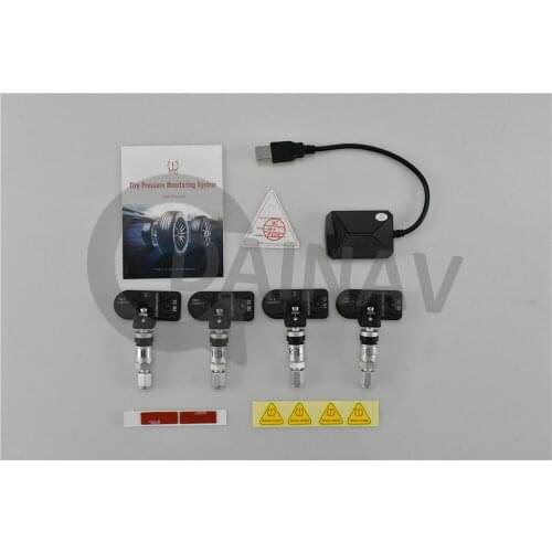 Built-in car tire pressure monitoring system shows 4 internal sensors Android navigation tire pressure alarm 0-116 Psi