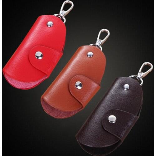 High quality cowhide leather car key bag wallet multi function key case housekeeper holders