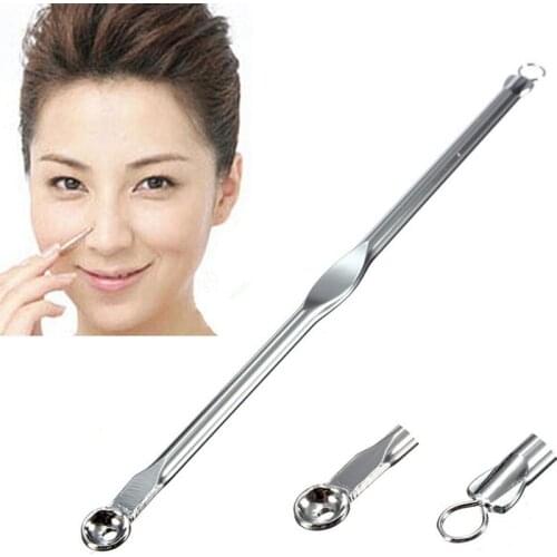 1Pcs Silver Blackhead Comedone Cleaner Clean Remover Acne Blemish Pimple Extractor Tool Face Cleaning Care Needle Cleanser Femme