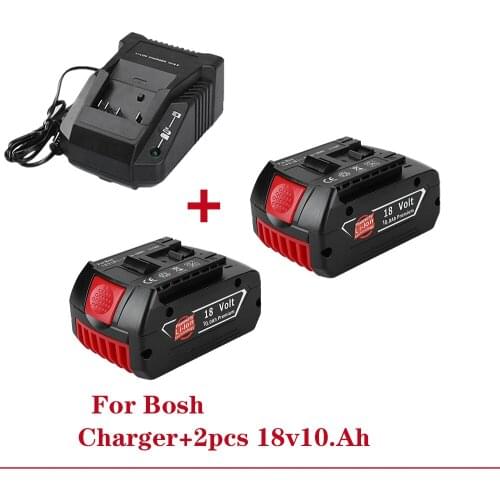 100% original 18V10000mAh Rechargeable For Bosch 18V10.0Ah Battery Backup Portable Replacement BAT609 Indicator light+3A Charger