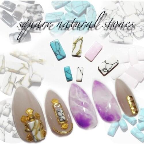 100 Pcs Nail Jewelry Designs 3D Natural Texture Stones Nail Art Decorations Accessories For Nails Manicure Beauty Tools