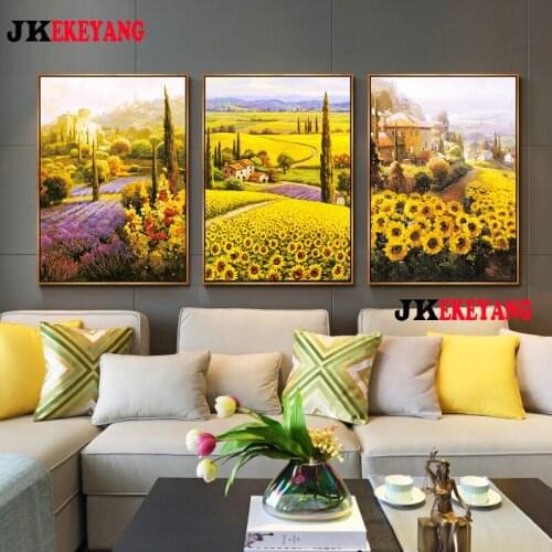 3pcs 5D Diy round/square diamond painting sunflower Diamond Mosaic Embroidery cross stitch Y4085