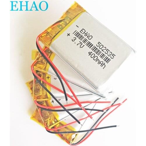 5 pcs 3.7V 400mAh 502535 LiPo Lithium Polymer Rechargeable Battery cells For Mp3 GPS Smart Watch PAD DVD Bluetooth Headset