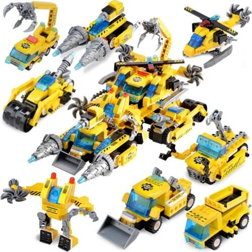 ENLIGHTEN 622Pcs City Engineering Chariot Robot Toy Building Blocks Sets DIY Bricks Educational Toys for Children