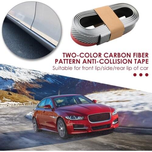 8ft Universal 3D Rubber Car Auto Front Bumper Lip Protector Carbon Fiber Look for Car Safety Protection Accessaries Supplies