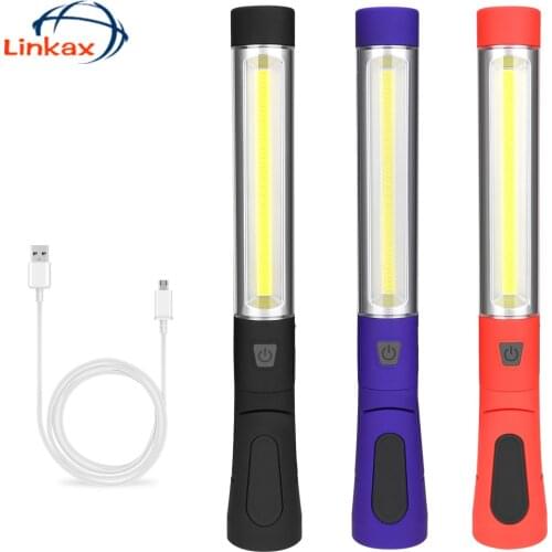 ABS COB Light Strip XPG Top Light USB Rechargeable Emergency Working Light 3 Modes Camping Fishing Flashlight