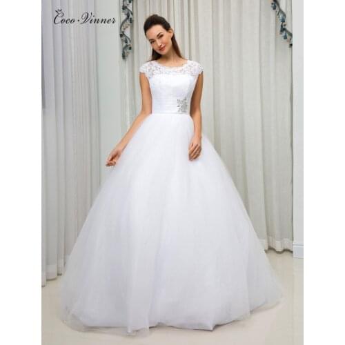 American and European Simple Brief Ball Gown Wedding Dress Short Sleeve Plus Size Custom Made Wedding Gowns China W0089