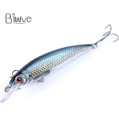 BIWVO 11CM 13g Hard Lures With Fishhooks Minnow Fish Accessories Goods For Sea Fishing Pike Wobbler Swimbait