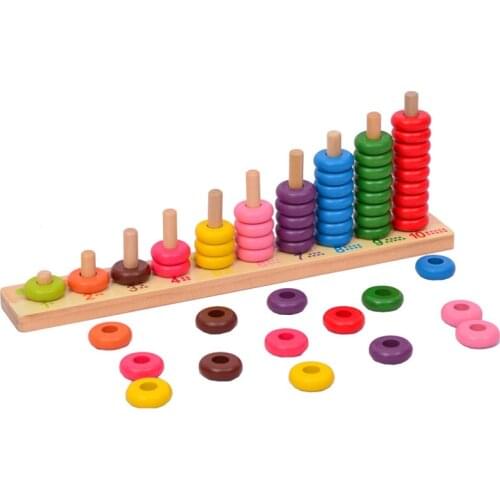 Rainbow Counting Beads Kids Learning Jouet En Bois Montessori Jeux Educatif Enfant 3 4 5 6 Ans Houten Speelgoed