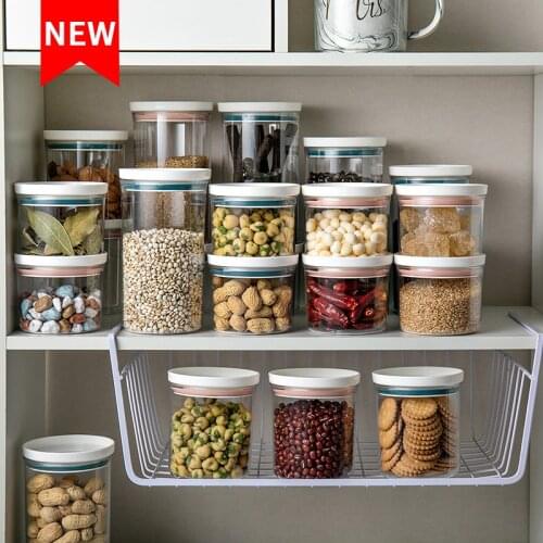 Sealed Storage Box Kitchen Superimposed Food Grain Transparent Containers Round Dried Fruit Keep Plastic Fresh Storage Tank