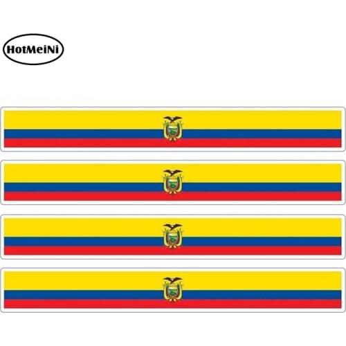 HotMeiNi 13cm x 1.7cm 4pcs Car Stripe Motorcycle Racing Flag Sticker Car Window Decal Bike Moto Tuning Ecuador Car Stickers