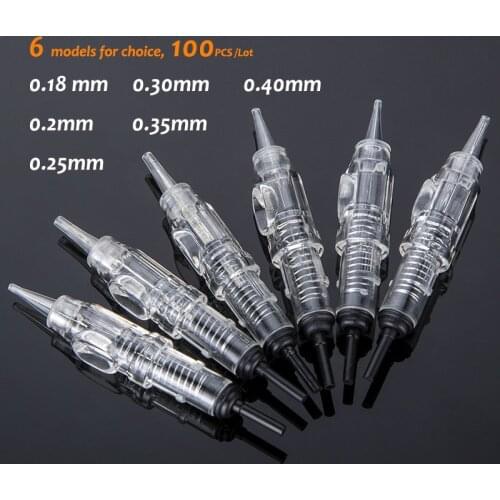 100pcs Easy Click 600D-G Tattoo Needle 1RL Disposable Sterilized Permanent Makeup Cartridge Needles Tips For Eyebrow Lip