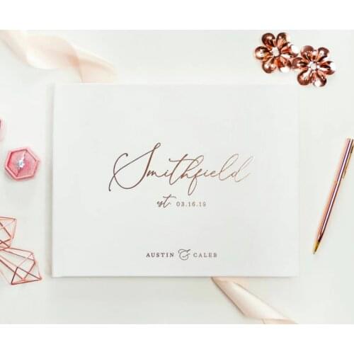 Personalized Wedding Guest Book Wedding Guestbook Rose Gold Guest Book Hardcover Guest Book Custom Guest Book