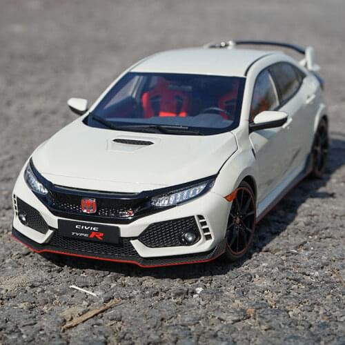Diecast 1:18 Honda Civic FK8 Sports Car Simulation Alloy Vehicle Model Collection Decoration Souvenir Ornaments Display Gift Toy