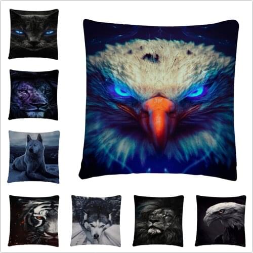 Wild Animal Portraits Pattern Linen Cushion Cover Pillowcase Home Sofa Car Decoration Pillowcase45X45 Cm