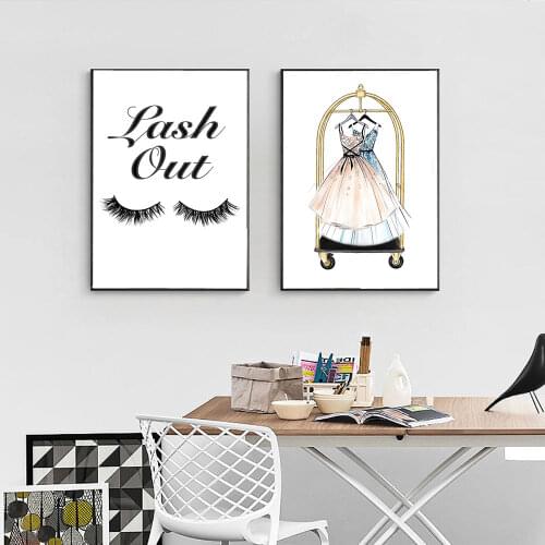Minimalism Fashion Eyelash Clothing Canvas Painting Wall Art Nordic Posters and Prints Wall Pictures for Living Room Decoration