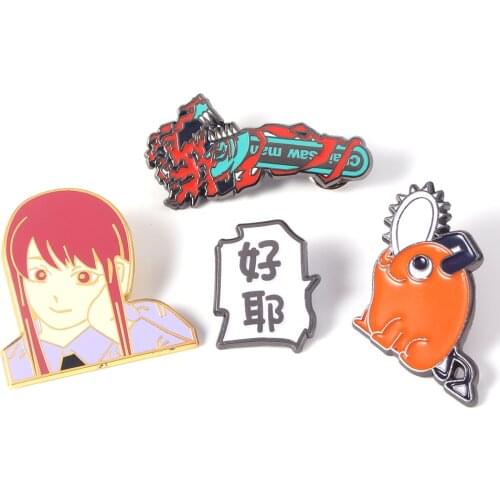 Anime Chainsaw Man Brooch Makima Pochita Denji Chainsaw Devil Cattoon Enamel Brooch Women Men Lapel Pin Cosplay Jewelry Gift
