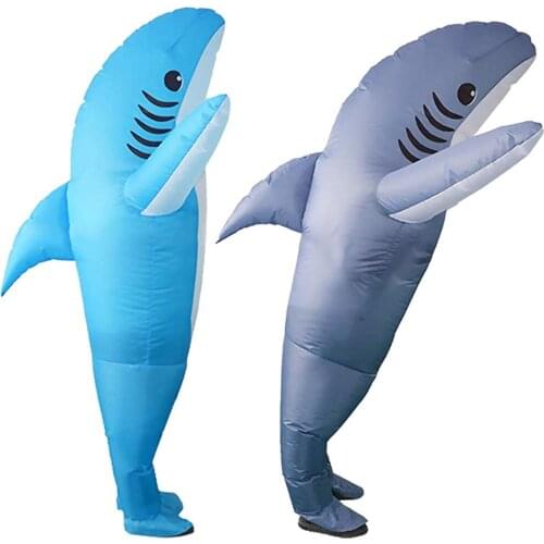 Inflatable Costume Shark Game Fancy Dress Party Jumpsuit Cosplay Outfit Prop