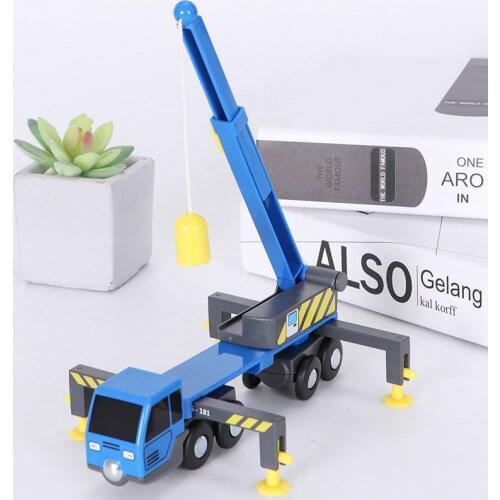 The Newest Multifunctional Train Toy Set Accessories Mini Crane Truck Toy Car Compatible With Wooden Track Childrens Toys Gifts