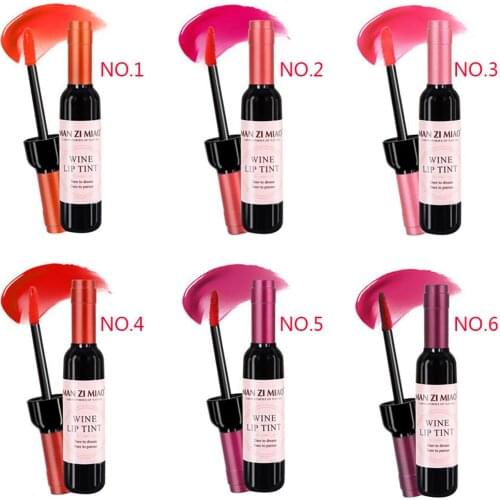 New Women Wine Bottle Shape Lip Gloss Long Lasting Moisturer Liquid Lipstick Lip Makeup Lipstick D3698